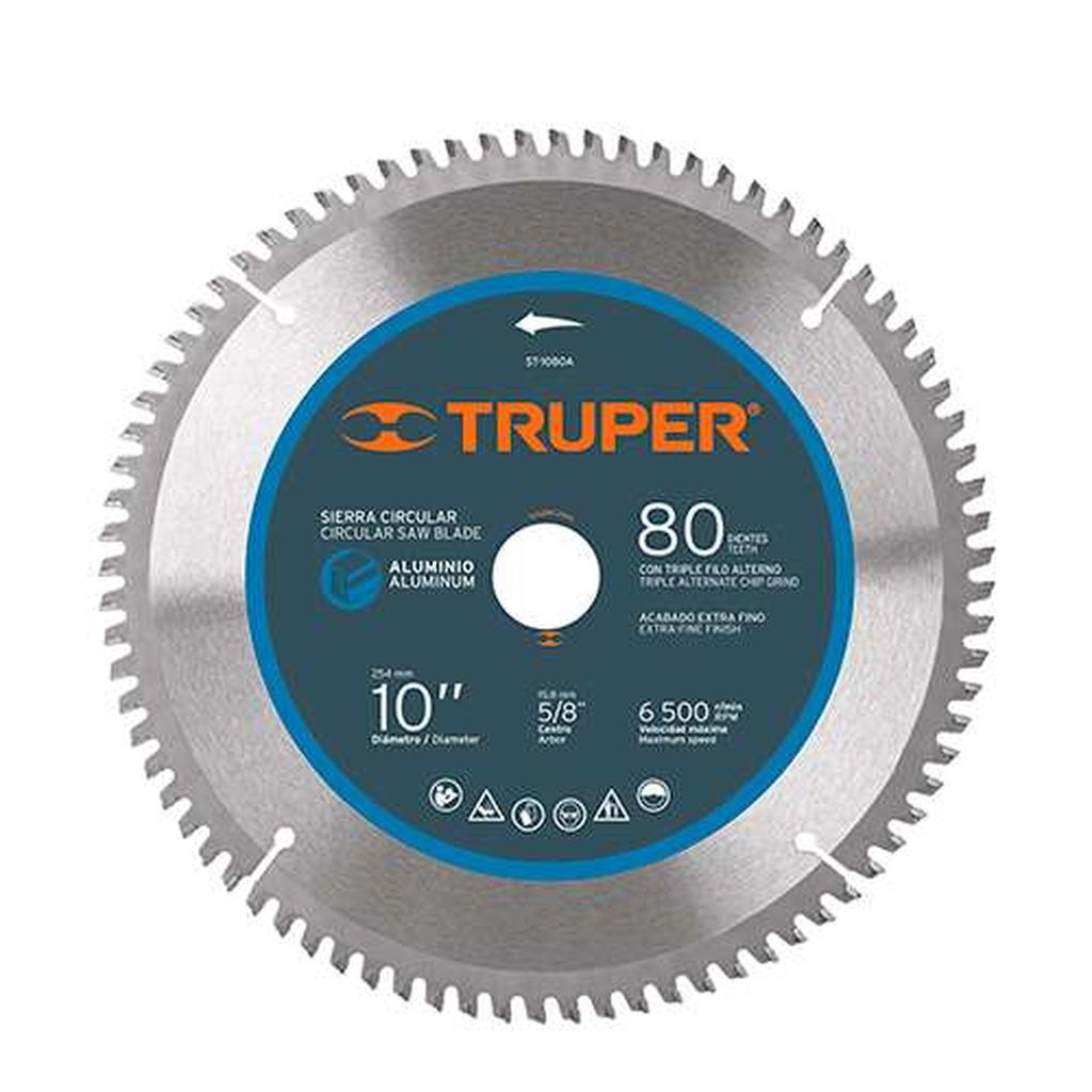 Disco sierra 10' para aluminio, 80 dientes centro 5/8' ST-1080A, 18310
