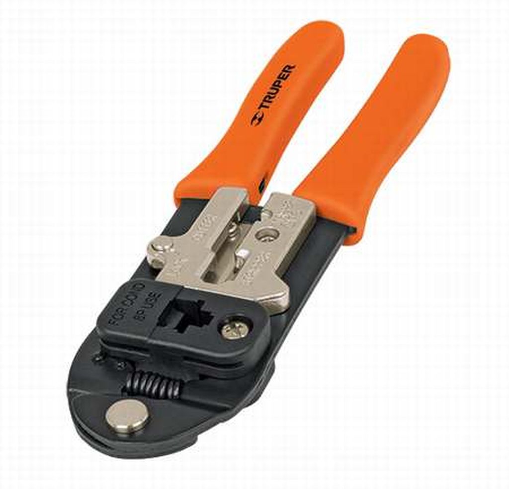 Pinza 8' ponchadora para cables RJ-45, 8 contactos, Truper PRJ-45, 18342
