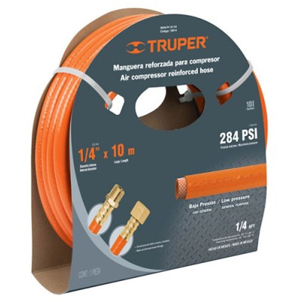 Manguera de PVC para compresor, 15 m x 1/4', Truper MAN-PI-15-1/4, 19015