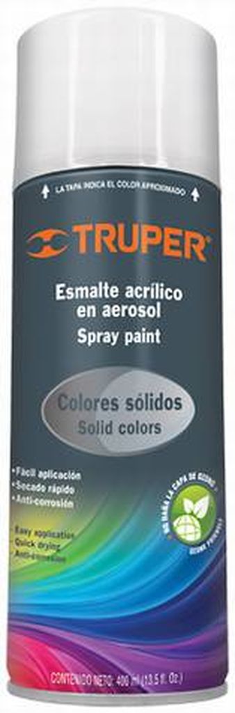 Pintura en aerosol, blanco mate, bote esbelto, 400 ml PA-BM, 19034