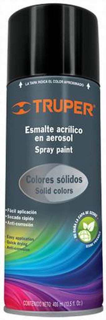 Pintura en aerosol, negro satín, bote esbelto, 400 ml PA-NS, 19054
