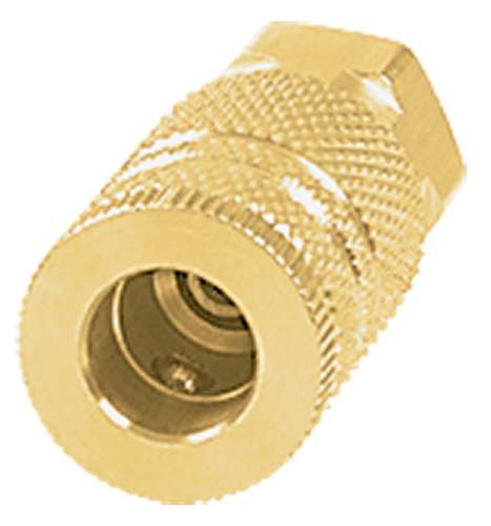 Cople de latón, cuerda 1/4 NPT, hembra, Truper COPLE-HEM-1/4, 19084