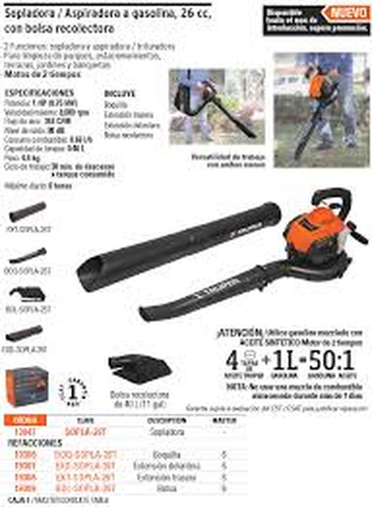 Bolsa para sopladora / aspiradora a gasolina SOPLA-26T BOL-SOPLA-26T, 19309