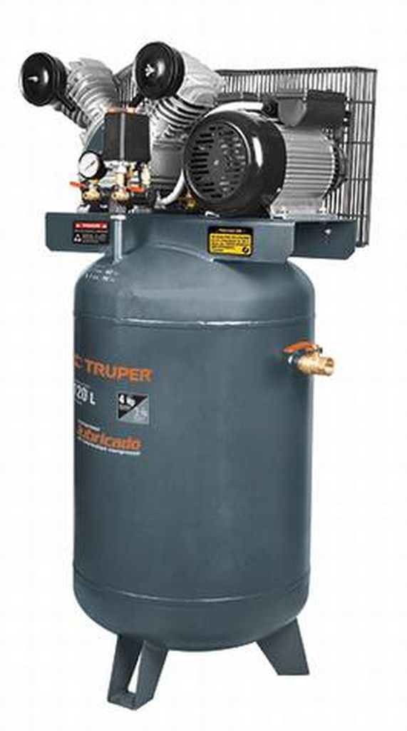 Compresor lubricado de banda, vertical 120L, 4HP 220V Truper COMP-120LV, 19358