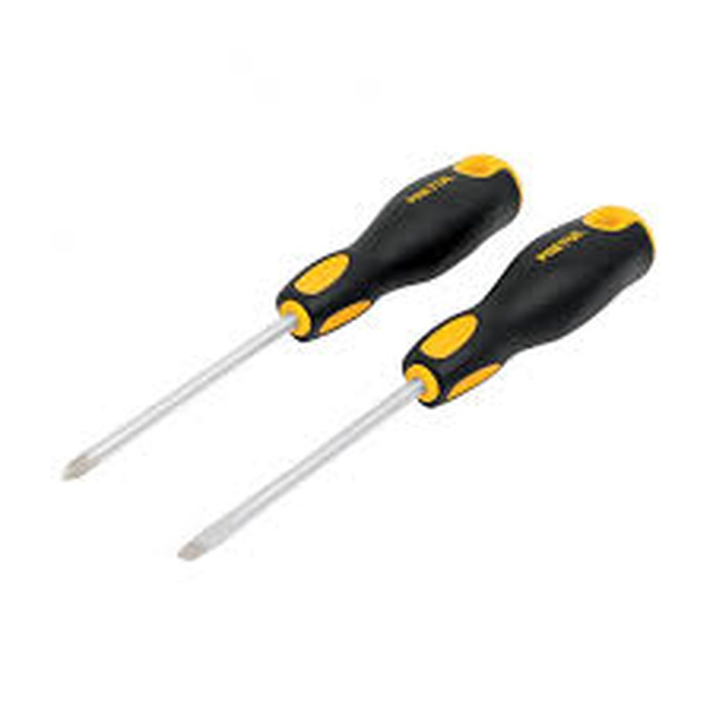 Dúo de desarmadores 1/4' x 4' mango Comfort Grip, Truper DUO-1/4X4B, 19622