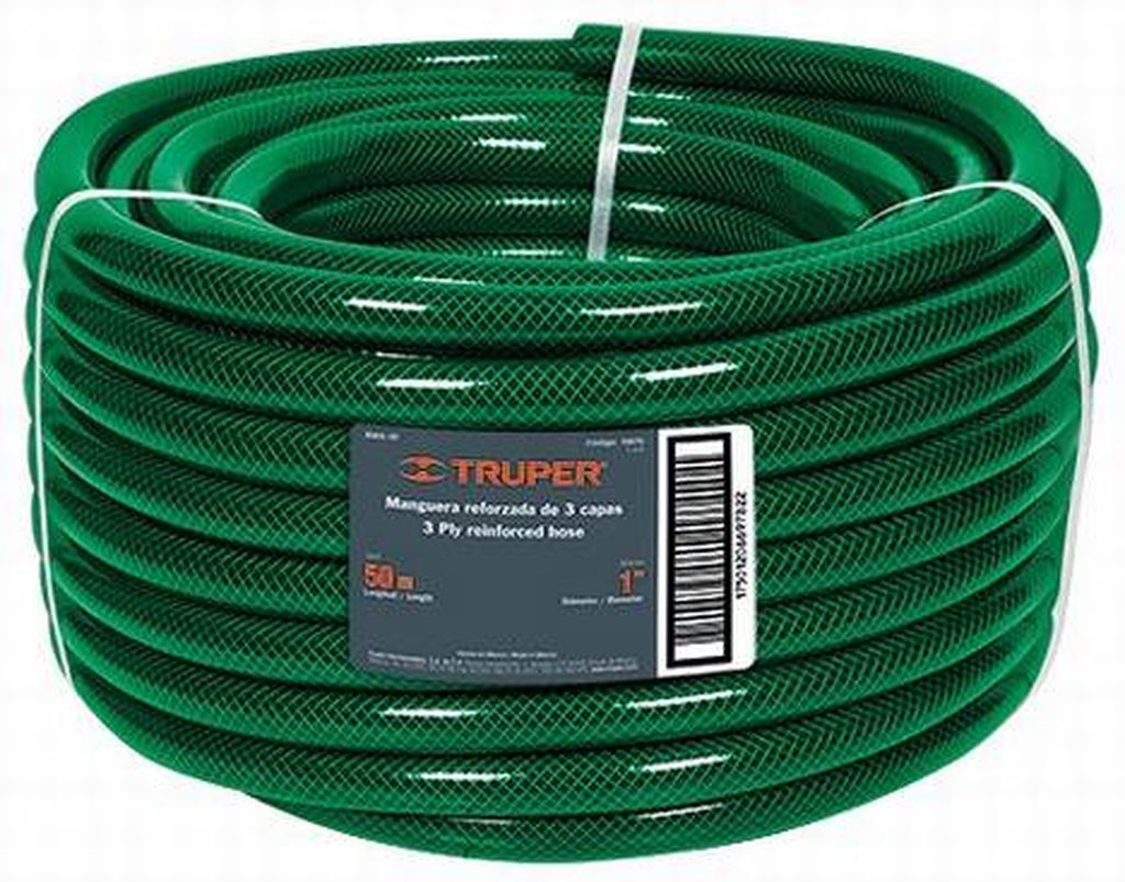Metro de manguera 1' 3 capas en rollo de 50 m, Truper MAN-1R, 19875