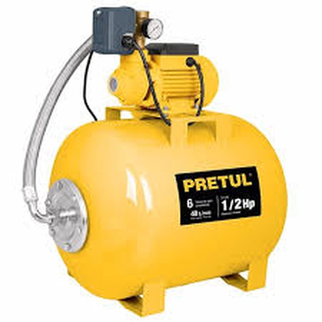 Bomba hidroneumática 1/2 HP, 50 litros, Pretul HIDR-1/2X50P, 20184