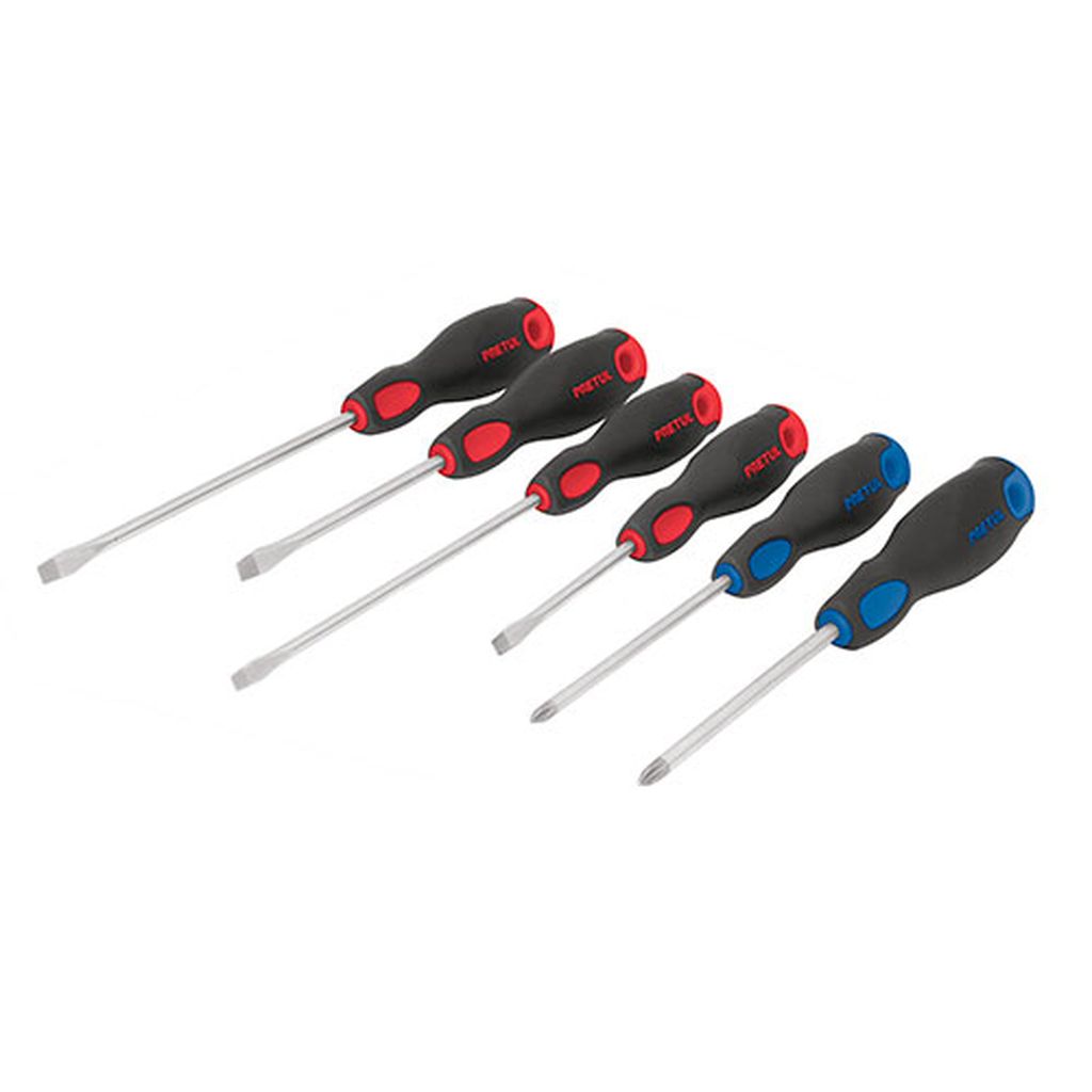 Juego de 6 desarmadores mango Comfort Grip, Pretul JD-6BP, 20220
