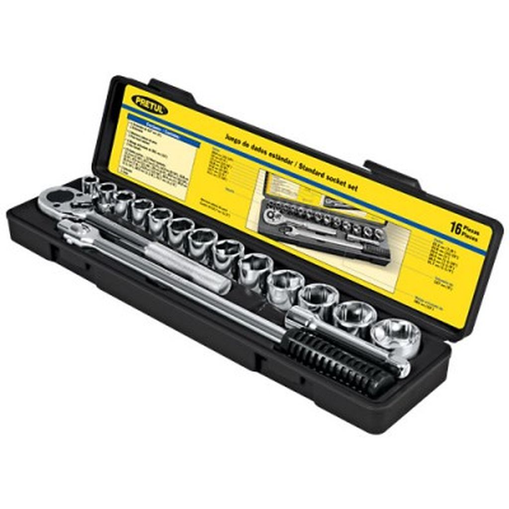 Juego de 16 herramientas 1/2' mm para mecánico, Pretul JD-1/2X17MM-P, 21174