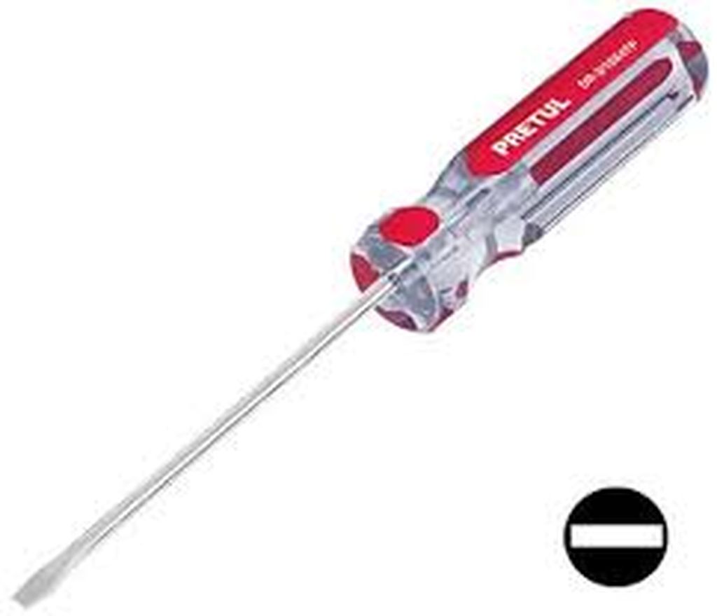 Desarmador plano 3/16 x 4' mango de PVC, Pretul DR-3/16X4TP, 21458