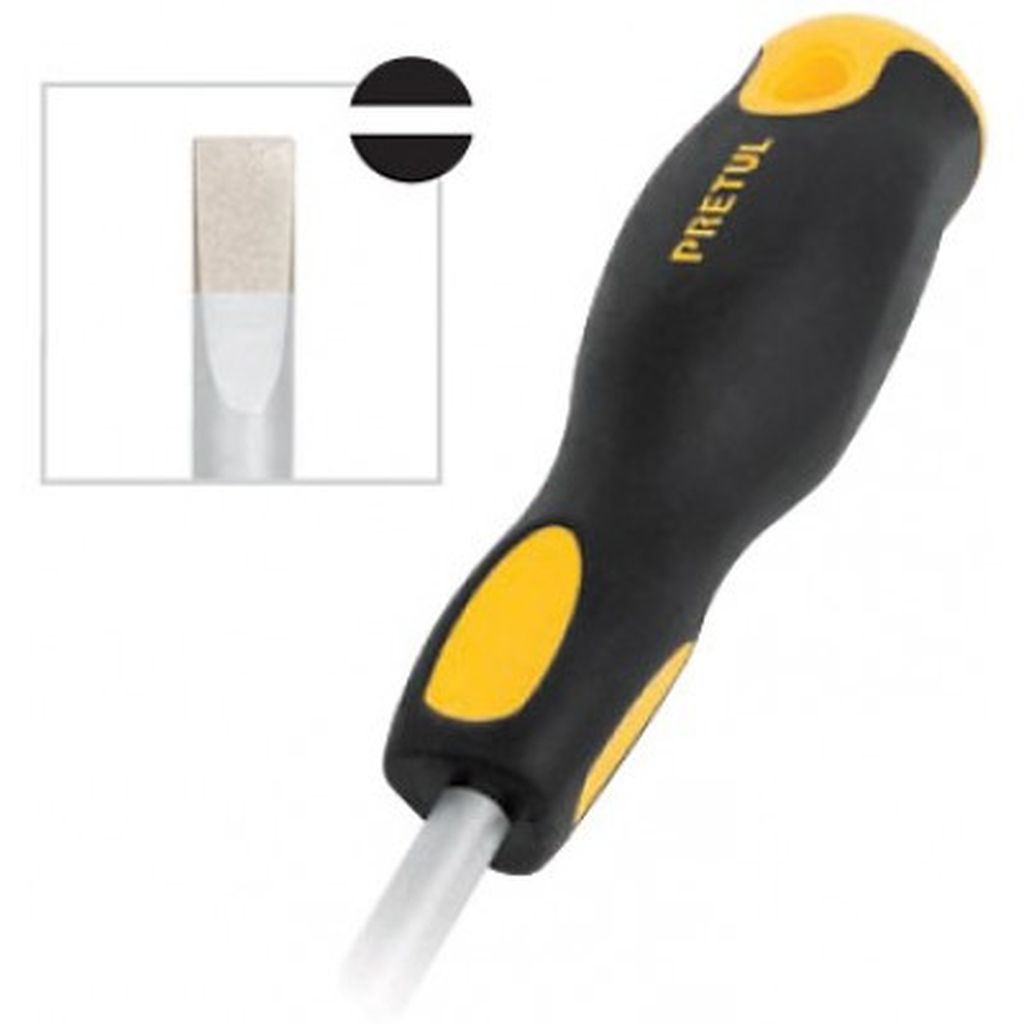 Desarmador cabinet 1/8 x 6' mango Comfort Grip, Pretul DG-1/8X6BP, 21487