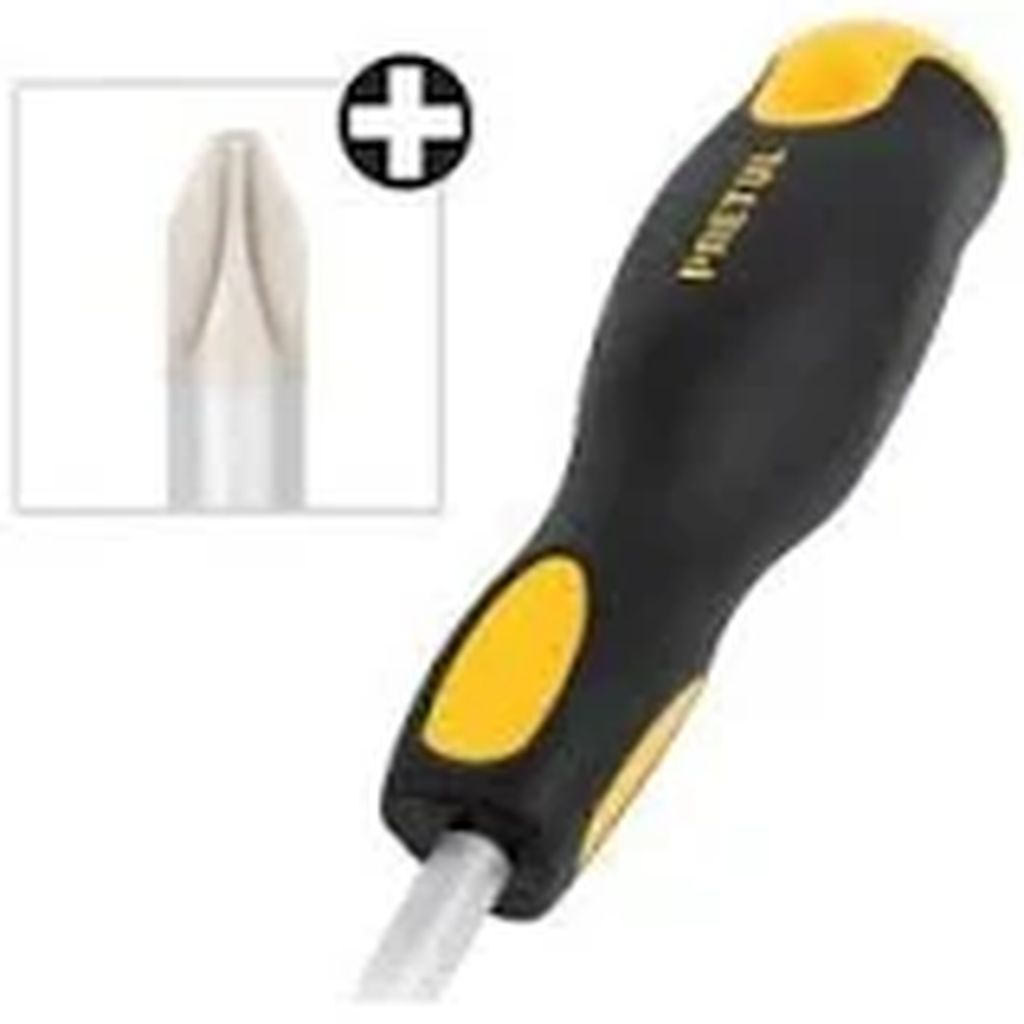 Desarmador de cruz 1/4' x 8' mango Comfort Grip, Pretul DP-1/4X8BP, 21497