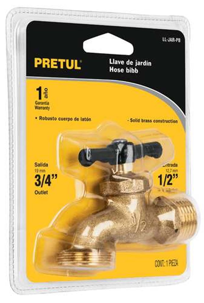 Llave para manguera, de latón 100 g 1/2', en blíster, Pretul LL-JAR-PB, 23145