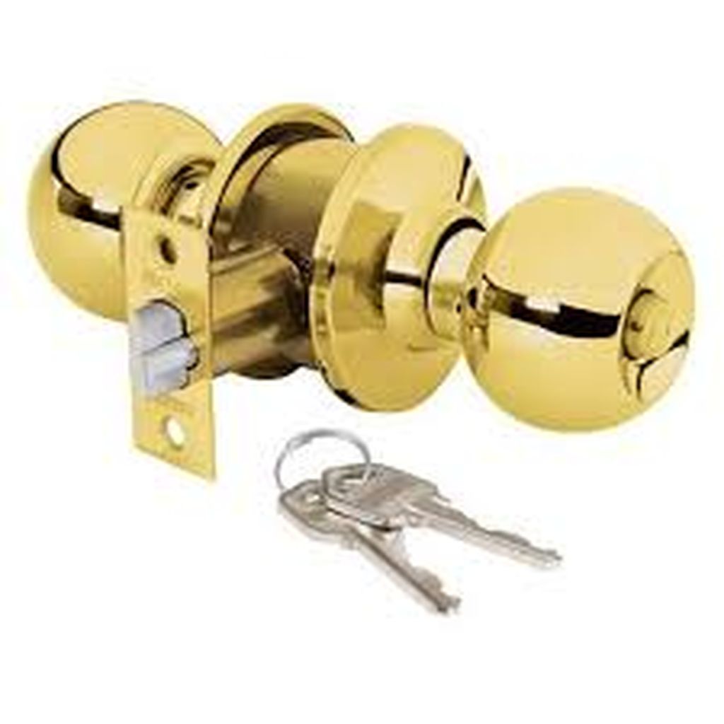 Cerradura tipo esfera, cilíndrico, baño, brillante, Basic BAL-LB-BP, 23566