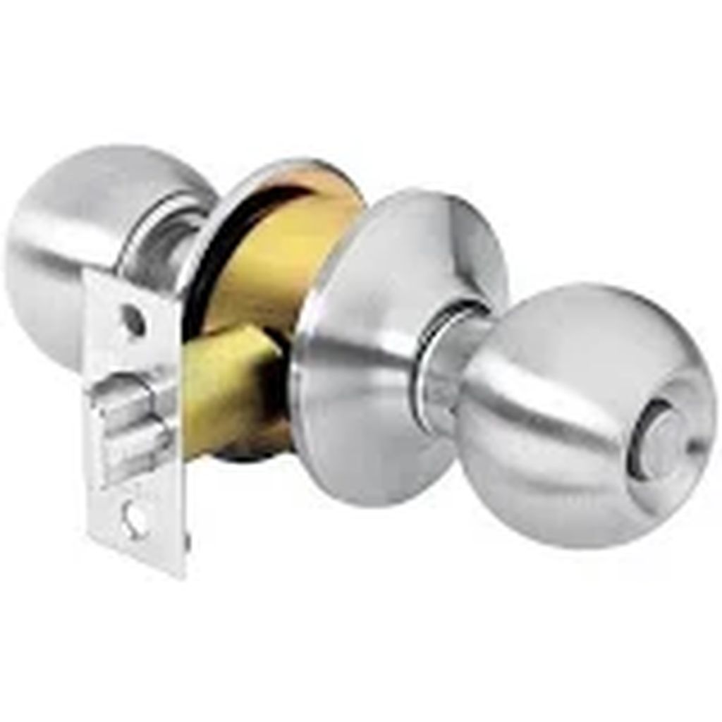 Cerradura tipo esfera, cilíndrico, baño, cromo, Hermex Basic BAL-CM-BP, 23568