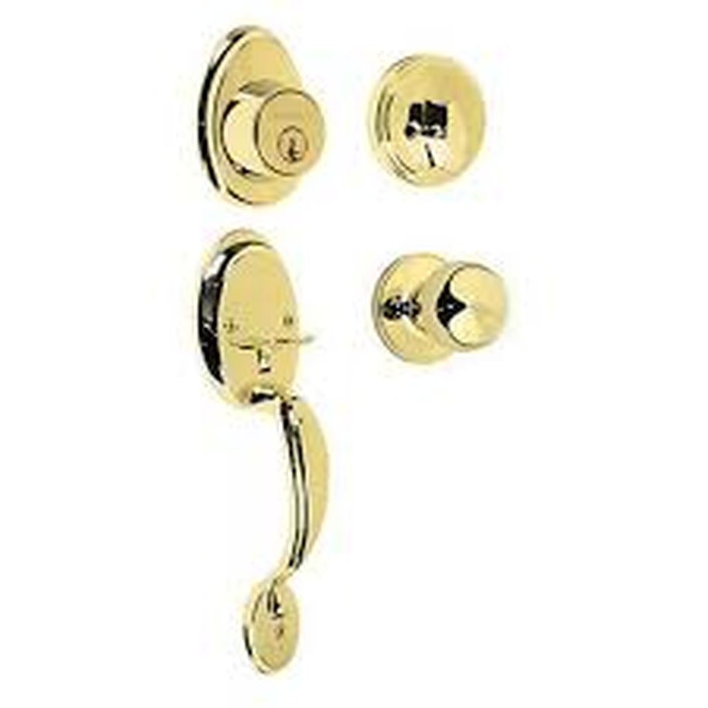 Jaladera, perilla y cerrojo mariposa, latón brillante, Basic CEP-11PJP, 23671