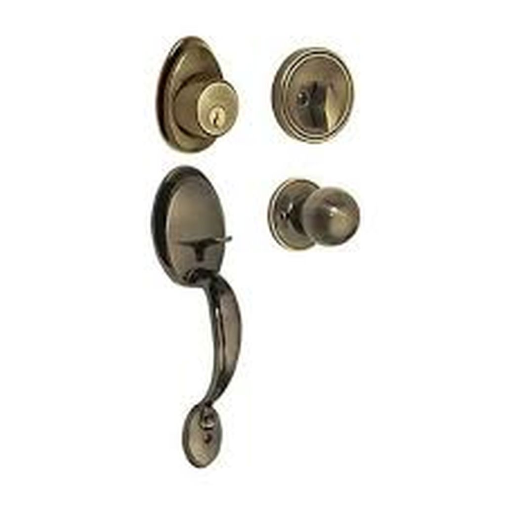 Jaladera, perilla y cerrojo mariposa, latón antiguo, Basic CEP-21PJP, 23673