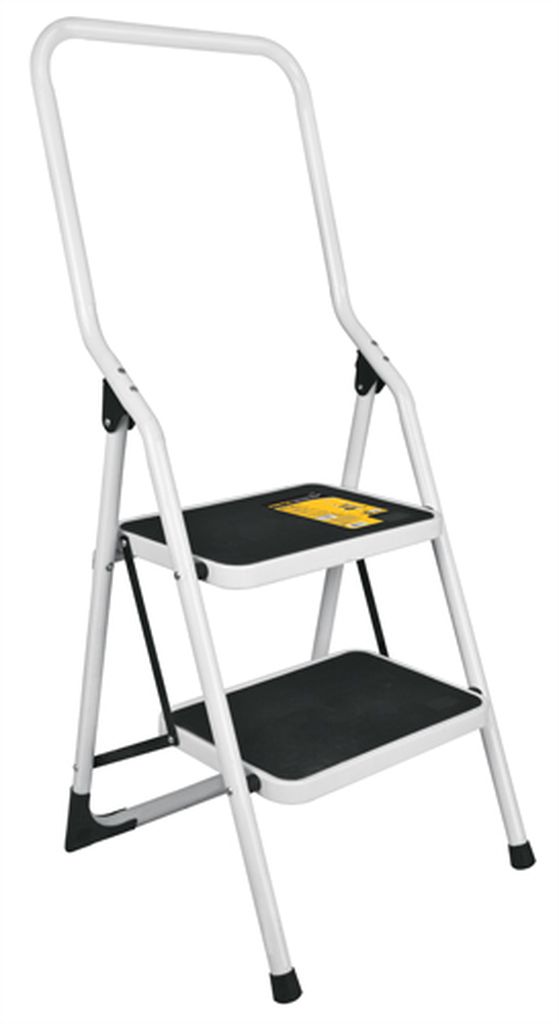 Escalera tubular, plegable, 2 peldaños con barandal, Pretul ESTU-2PB, 24119