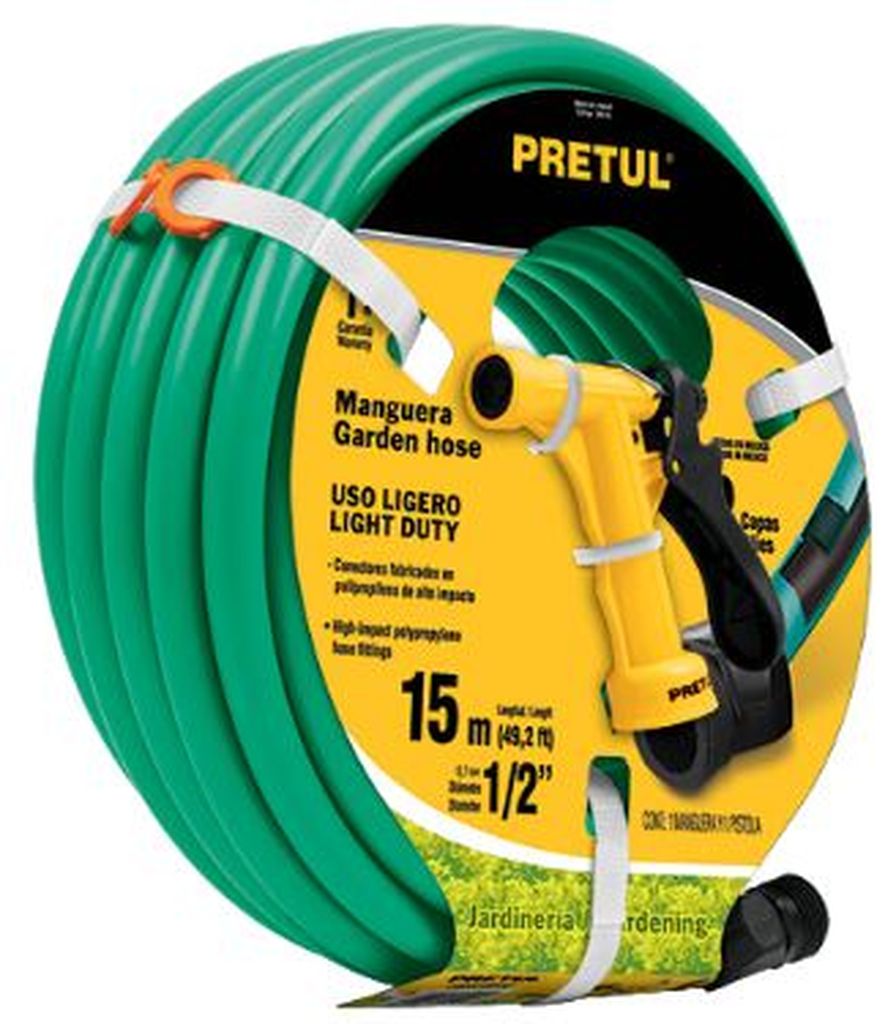 Combo manguera MAN-15X1/2P y pistola de riego PIM-4P, Pretul MAN15P-PIM4P, 25019