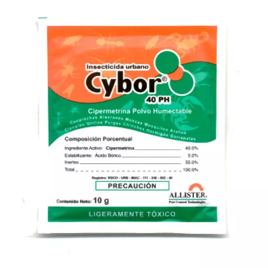 INSECTICIDA USO GENERAL CYBOR 40 PH URBANO SOBRE 10 GR, ALLISTER