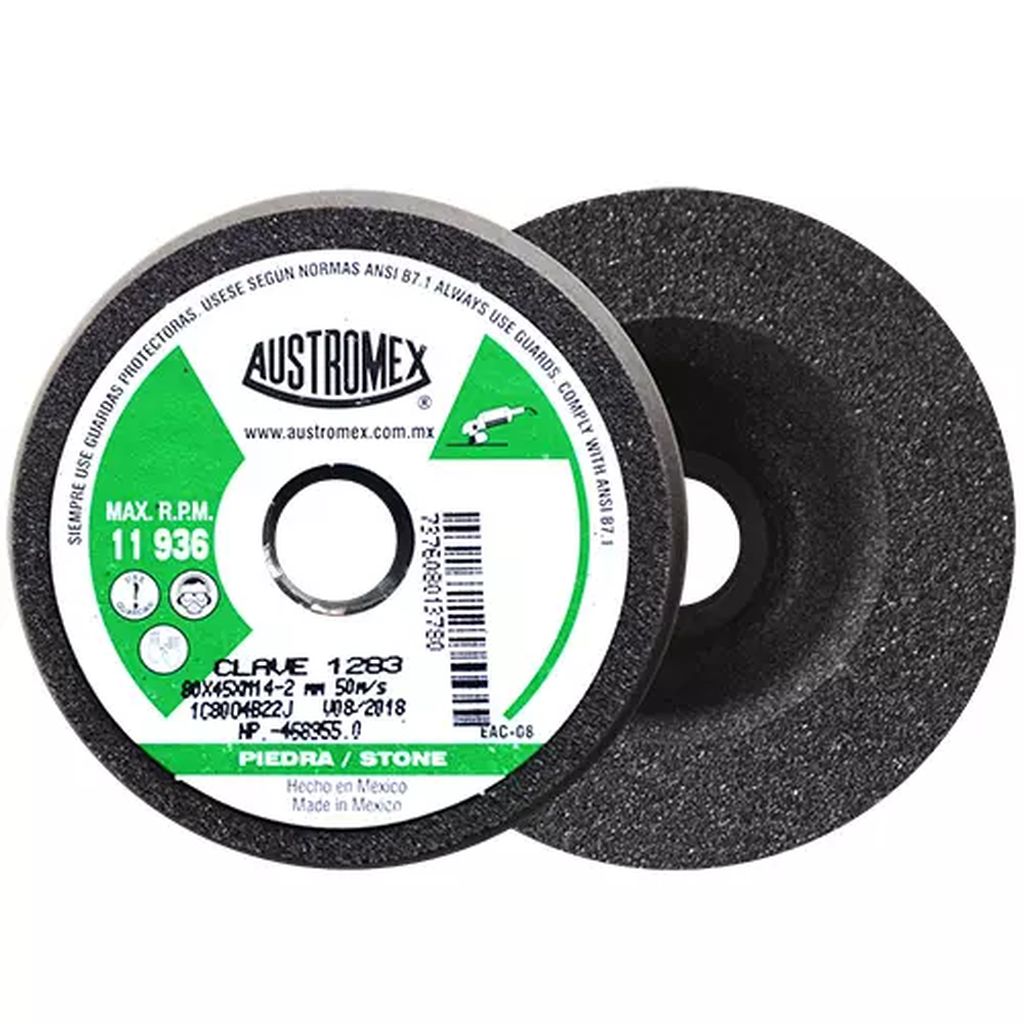 COPA ABRASIVA 3-5/32"X1-3/4"XM14-2 GRANO 80 (USO EN PIED-CONC-LADR-MARM-GRAN) CHIP-CUT, AUSTROMEX