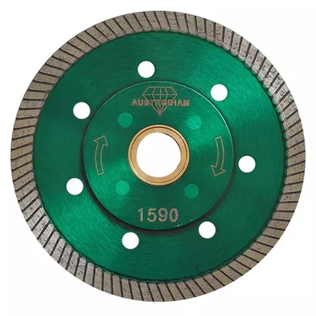 DISCO DE DIAMANTE 4"X0.04"X7/8" C/REFUERZO CENTRAL P/CORTE DE GRANITO  VERDE PLATA, AUSTRODIAM