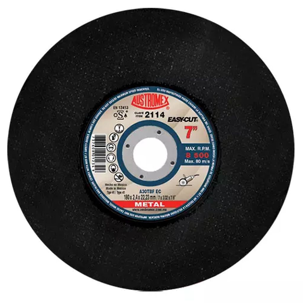 DISCO PARA CORTE DE METAL 7"X3/32"X7/8" LARGA DURACION (EASY-CUT), AUSTROMEX