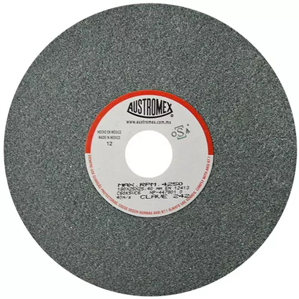 PIEDRA ABRASIVA T-1 7"X1"X1"G60 VERDE MEDIO ESMERILAR-RECTIFICAR-AFILAR C.TUNGS, AUSTROMEX