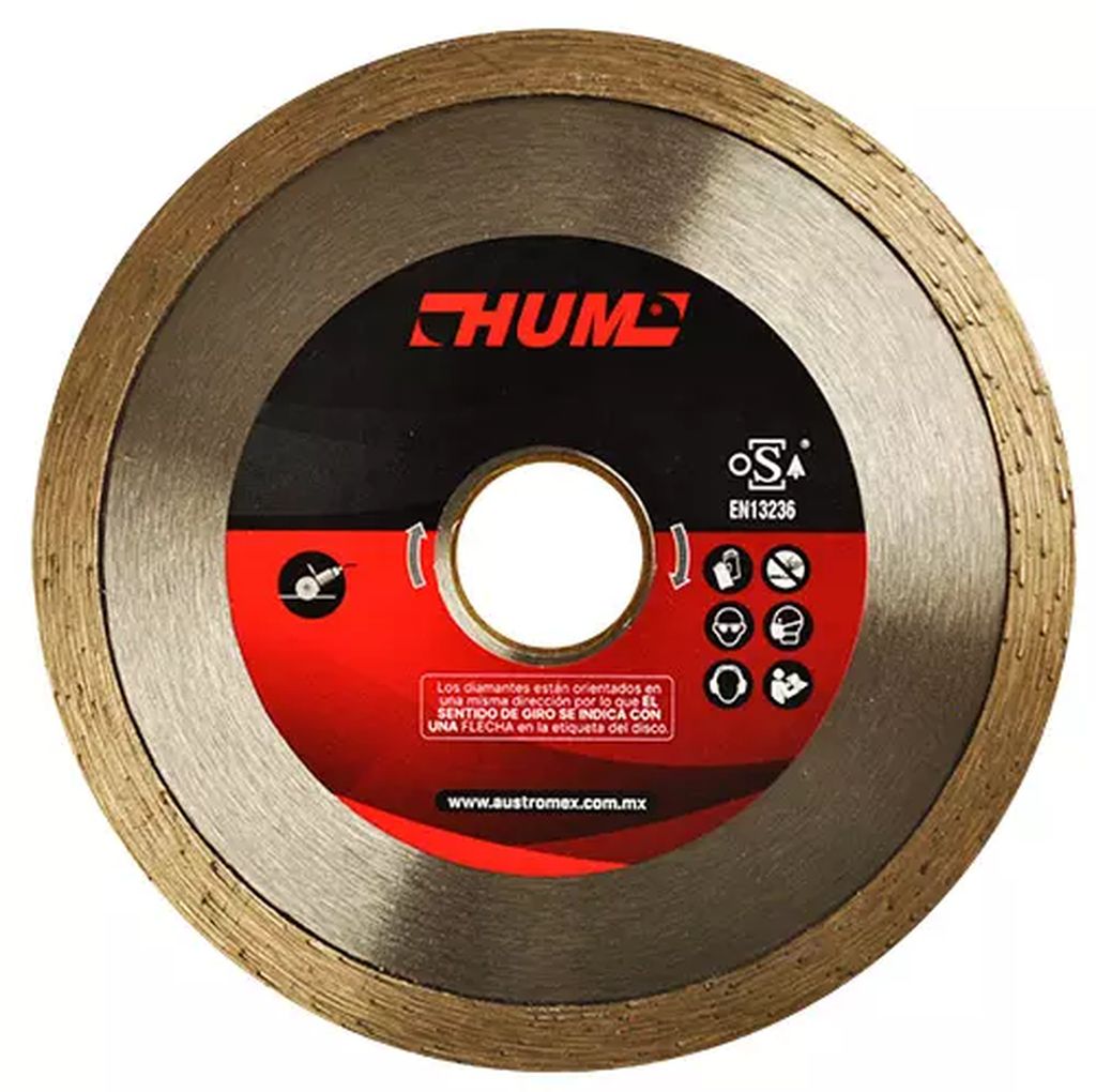 DISCO DE DIAMANTE 4-1/2"x0.08x7/8" RIN CONTINUO USOS GENERALES (HUM), AUSTRODIAM