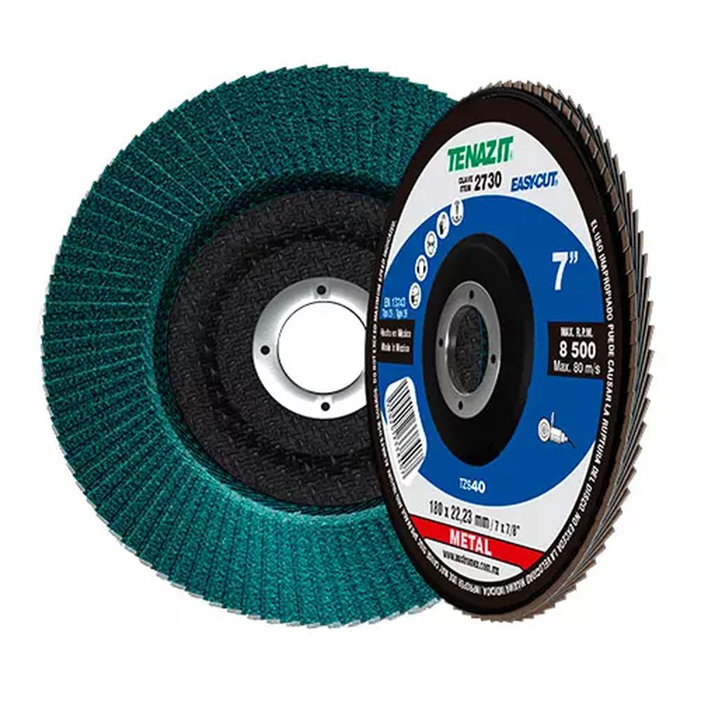 DISCO LAMINADO T-29 7"X7/8" G40 ALTO REMOCION P/DESB. DE METAL Y ACERO INOX. (EASY-CUT), TENAZIT