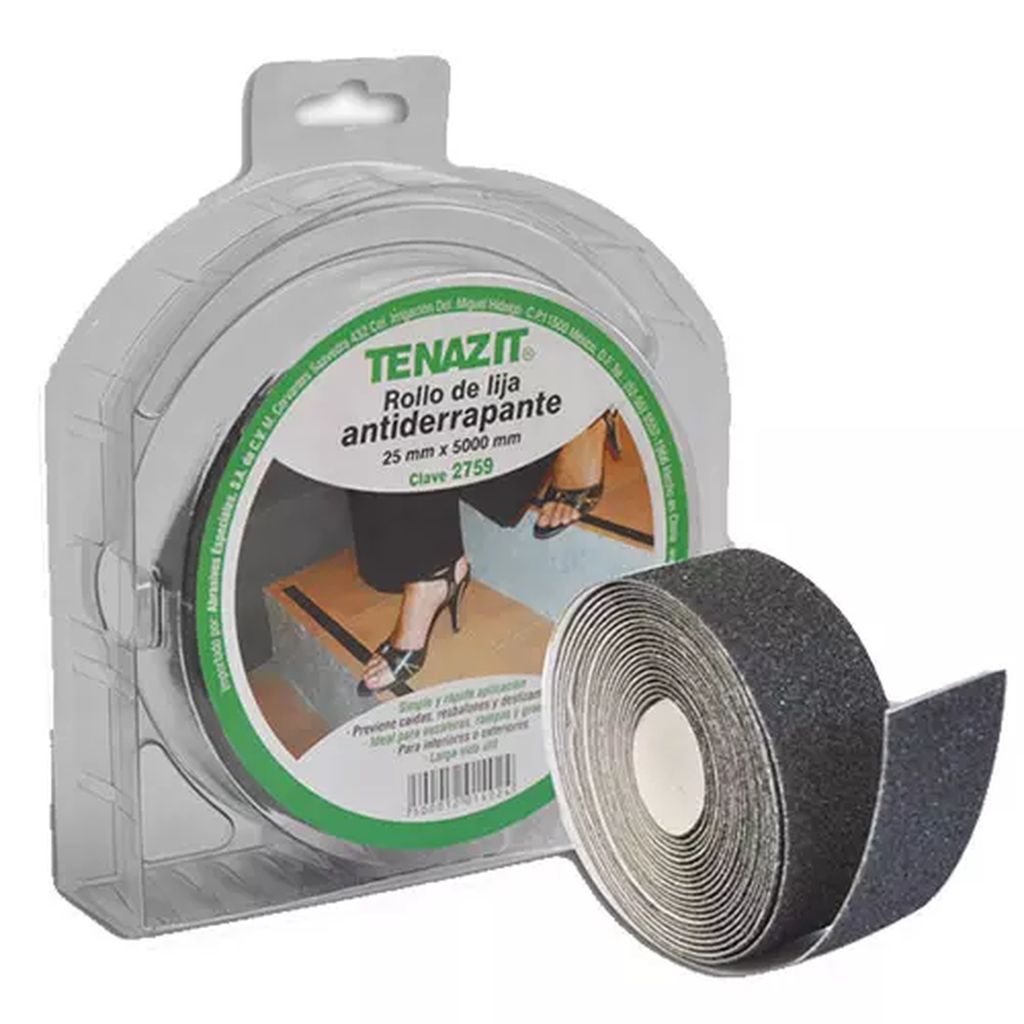 CINTA ANTIDERRAPANTE ROLLO 25MMX5MT NEGRA, TENAZIT