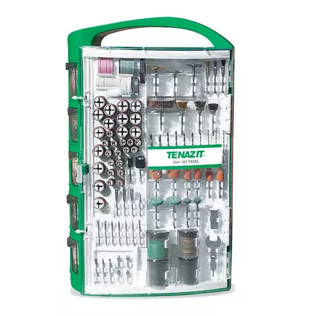 JUEGO DE ACCESORIOS PARA MOTO-TOOL CON 302 PZAS, TENAZIT