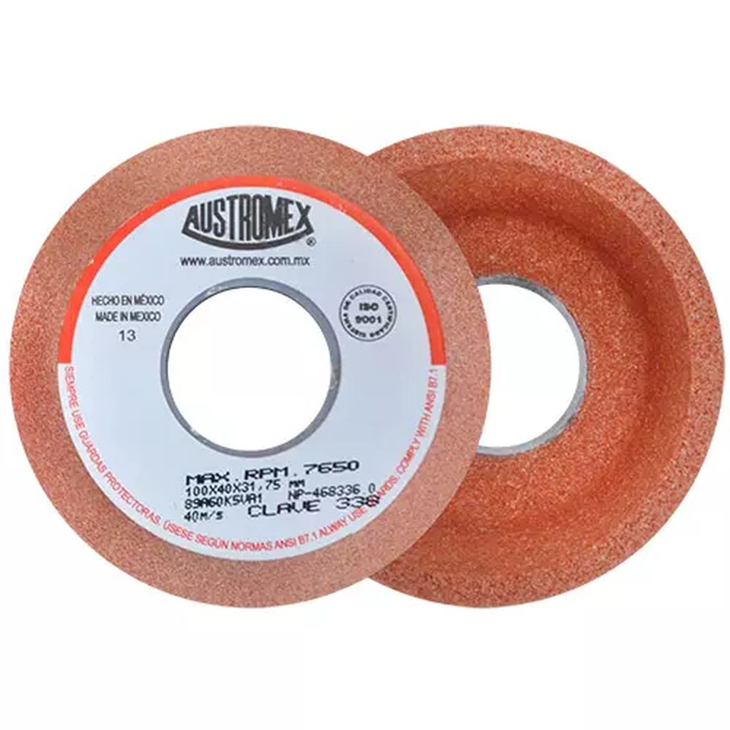 COPA ABRASIVA 4"X1.1/2"X1.1/4" T11 GRANO 60 (USO EN ACERO AL CARBON) USO GENERAL, AUSTROMEX