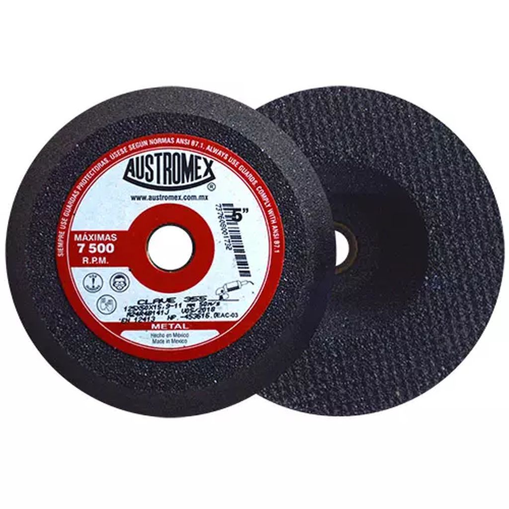 COPA ABRASIVA 5"X2"X5/8-11 GRANO 24 (USO ACERO-FUNDICION-BISELES), AUSTROMEX