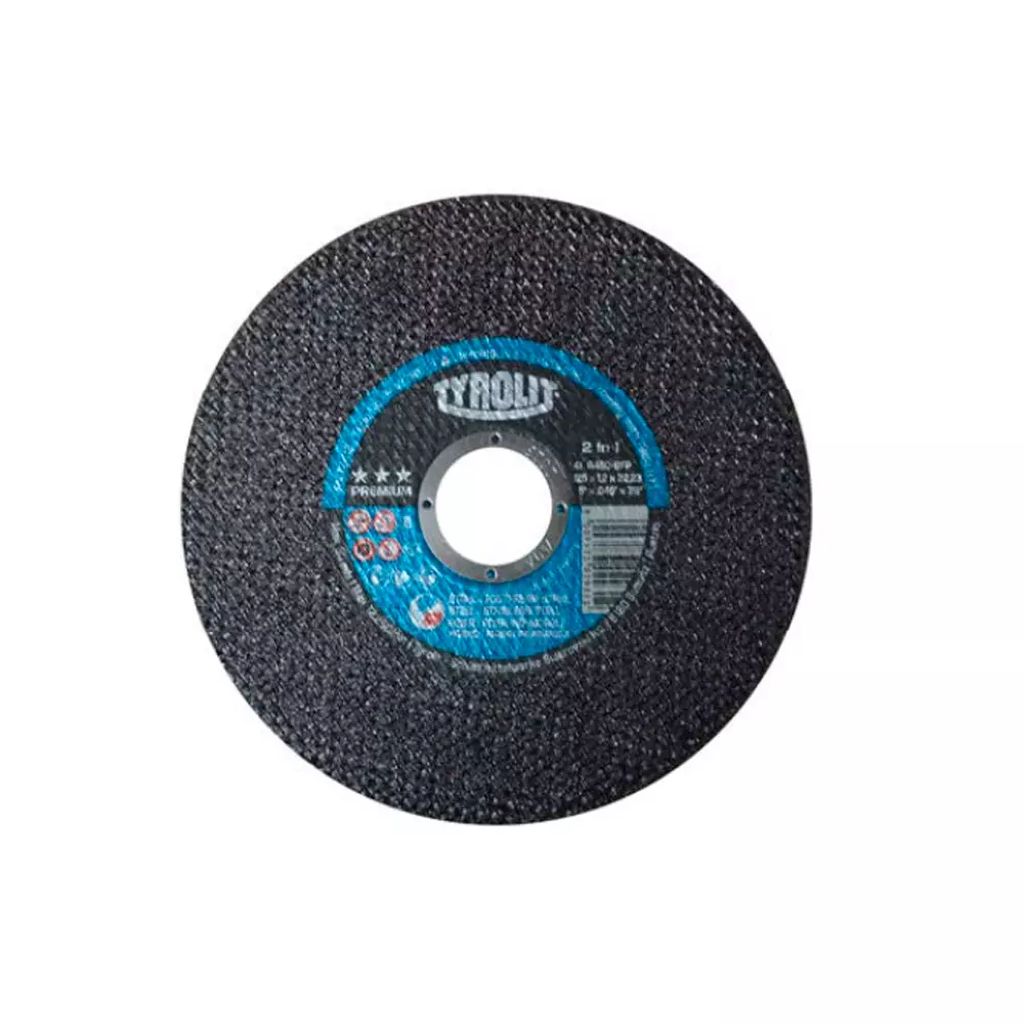 DISCO PARA CORTE DE METAL Y A. INOX 5"X1.2MMX7/8" SUPER DELGADO (TYROLIT- 2 EN 1), AUSTROMEX