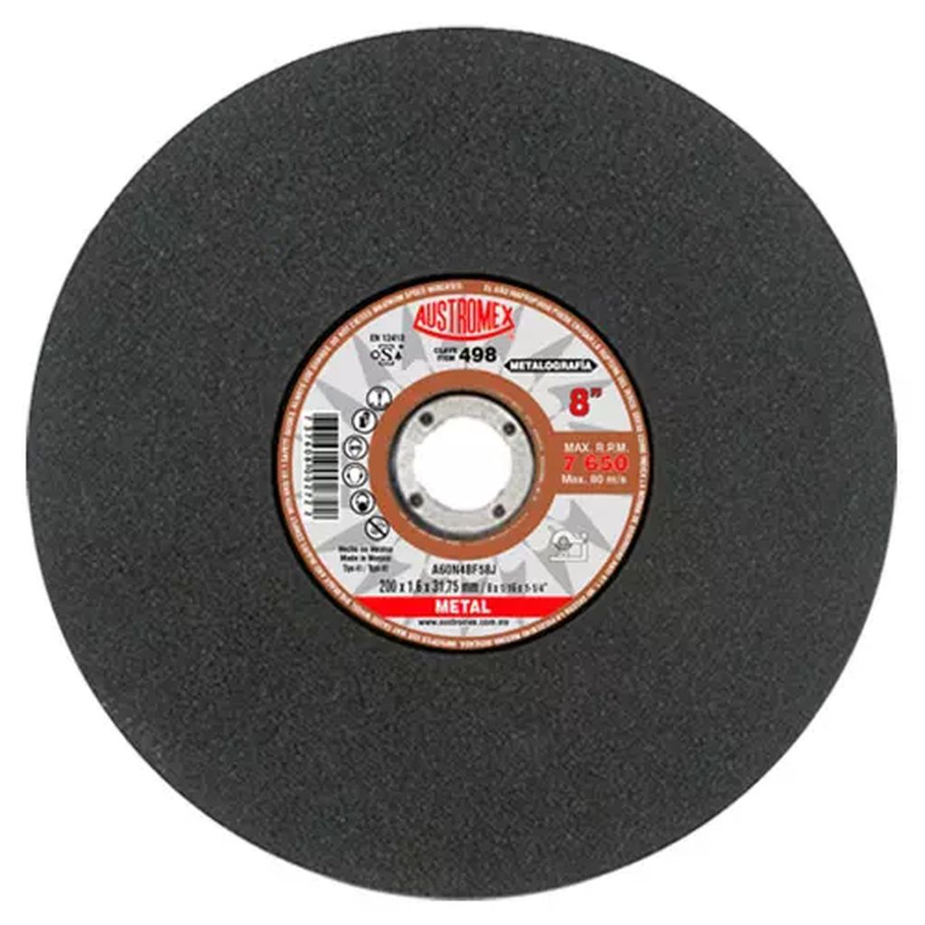 DISCO PARA CORTE DE METALOGRAFICA 8"X1/16"X1.1/4" FRIO Y RAPIDO, AUSTROMEX