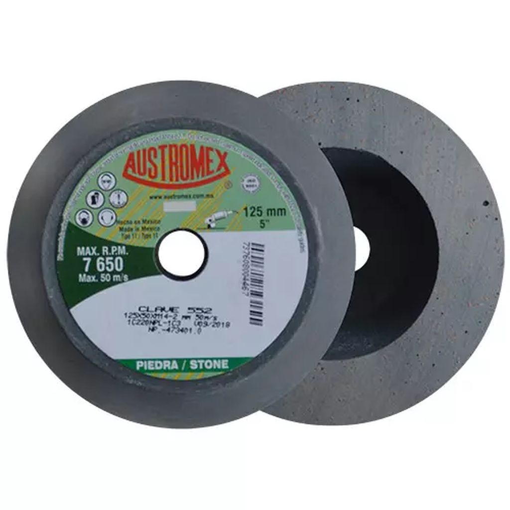 COPA ABRASIVA 5"X2"XM14-2 SHELLAC GRIS (USO EN MARM-GRAN), AUSTROMEX