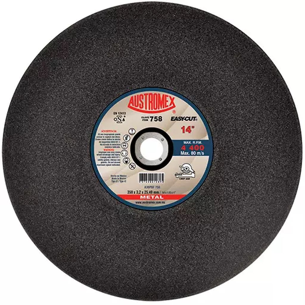 DISCO PARA CORTE DE METAL 14"X7/64"X1" SOLIDOS (EASY-CUT), AUSTROMEX