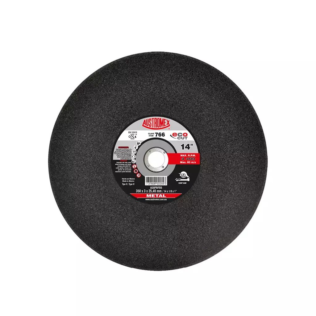 DISCO PARA CORTE DE METAL 14"X7/64"X1" CORTE RECTO (ECO-CUT), AUSTROMEX