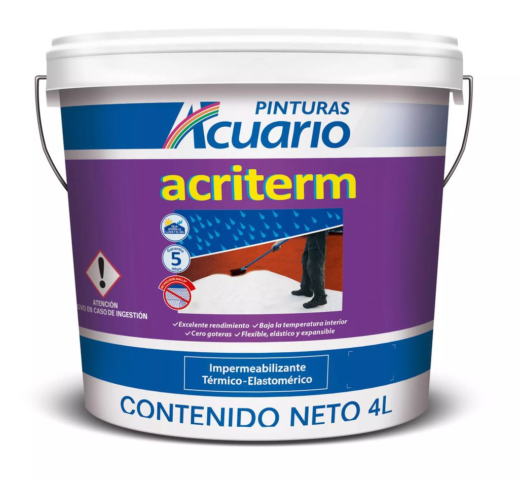 IMPERMEABILIZANTE 3 AÑOS 3.8 LT BLANCO ACRITERM, ACUARIO