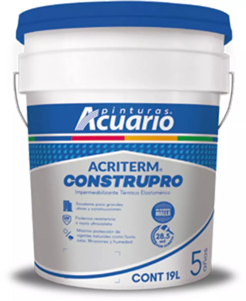 [A5 IM77290] IMPERMEABILIZANTE 5 AÑOS 19 LT BLANCO ACRITERM CONSTRUPRO, ACUARIO