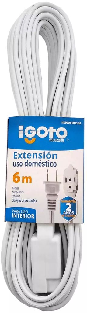 EXTENSION ELECTRICA CASERA 6.0 MT BLANCA, AXO LIGHT