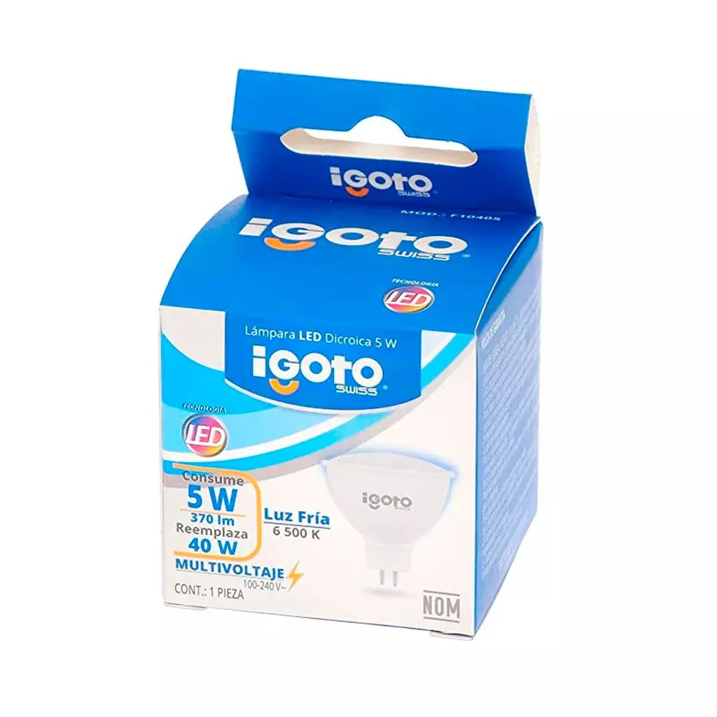 FOCO LED MR16 05 W LUZ FRIA 6500 K 370 LM BASE GUS.3 100-240V, AXO LIGHT