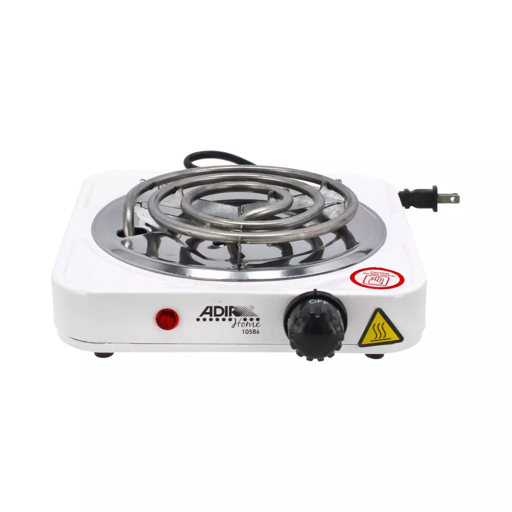 PARRILLA ELECTRICA 1 QUEMADOR TIPO RESISTENCIA DE ACERO INOXIDABLE CON TERMOSTATO 5 NIVELES 1000 W, ADIR