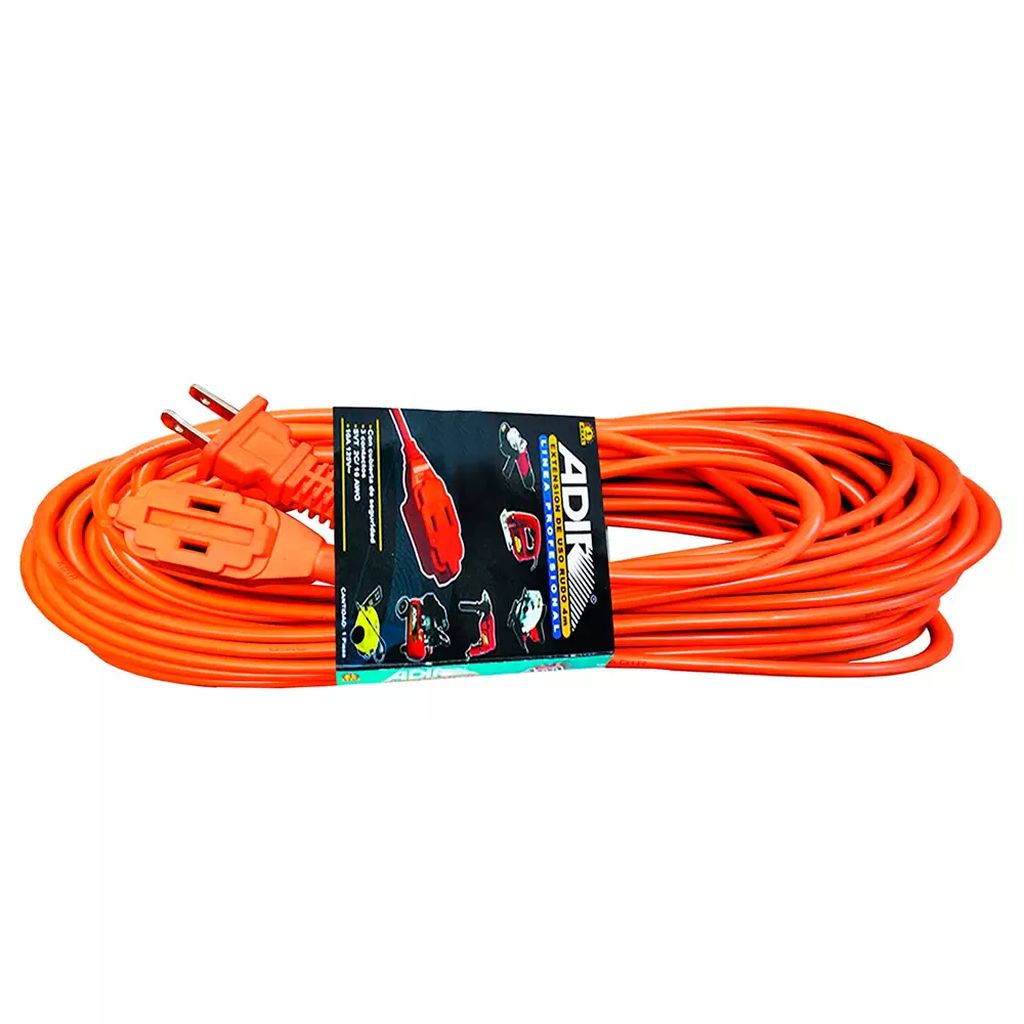 EXTENSION ELECTRICA USO RUDO 6 MT CAL. 16  NARANJA, ADIR