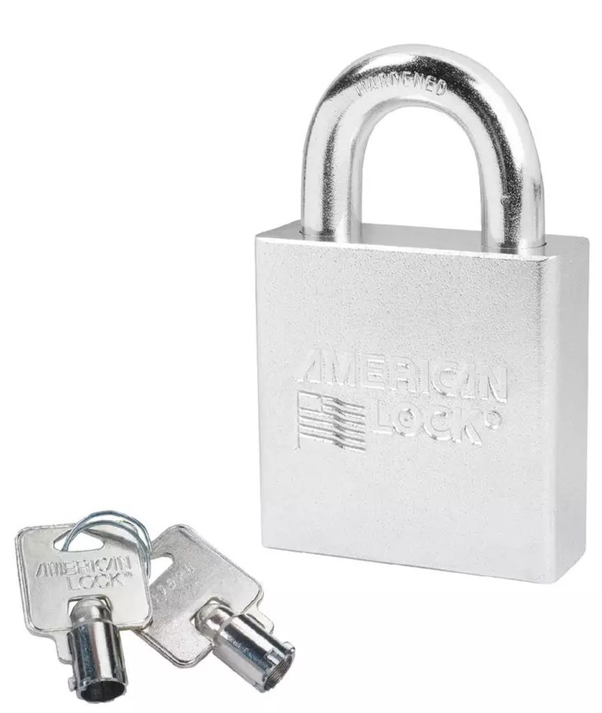 CANDADO DE ACERO 57MM GANCHO CORTO CERROJO BANCARIA, AMERICAN LOCK