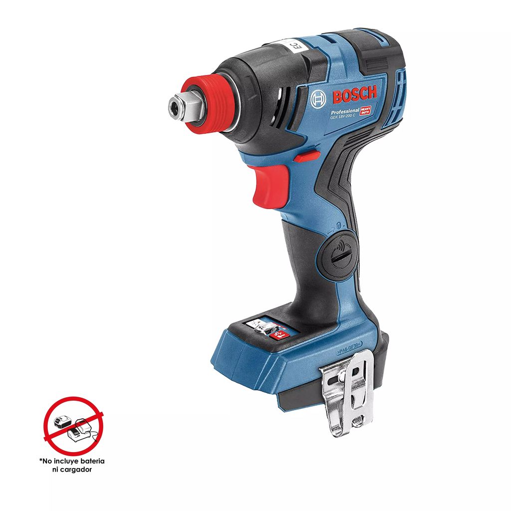 PISTOLA DE IMPACTO INALAMBRICA 1/4"-1/2" 18 V M6-M16 VVR 0/3400RPM 0-4200GPM 200/350NM (GDX 18V-200), BOSCH
