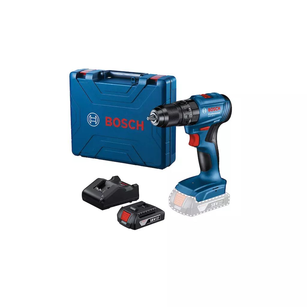 TALADRO ATORNILLADOR INALAMBRICO 1/2" 18 V VVR 0–500/0–1900 RPM 21-50NM 1BAT(GSB 185-LI), BOSCH