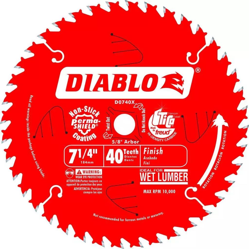 SIERRA CIRCULAR 7.1/4"X5/8" 40 DIENTES C-TUNG P/MADERA (DIABLO), DIABLO
