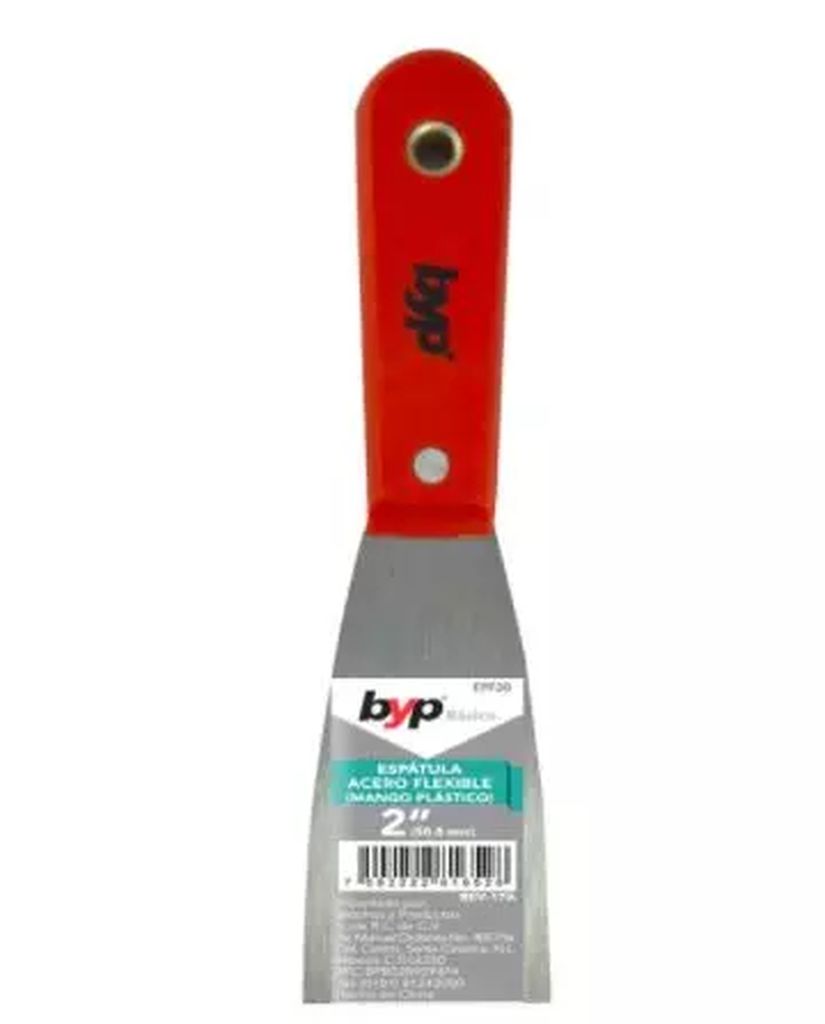 ESPATULA FLEXIBLE 2" MANGO PLASTICO ACABADO NATURAL, BYP